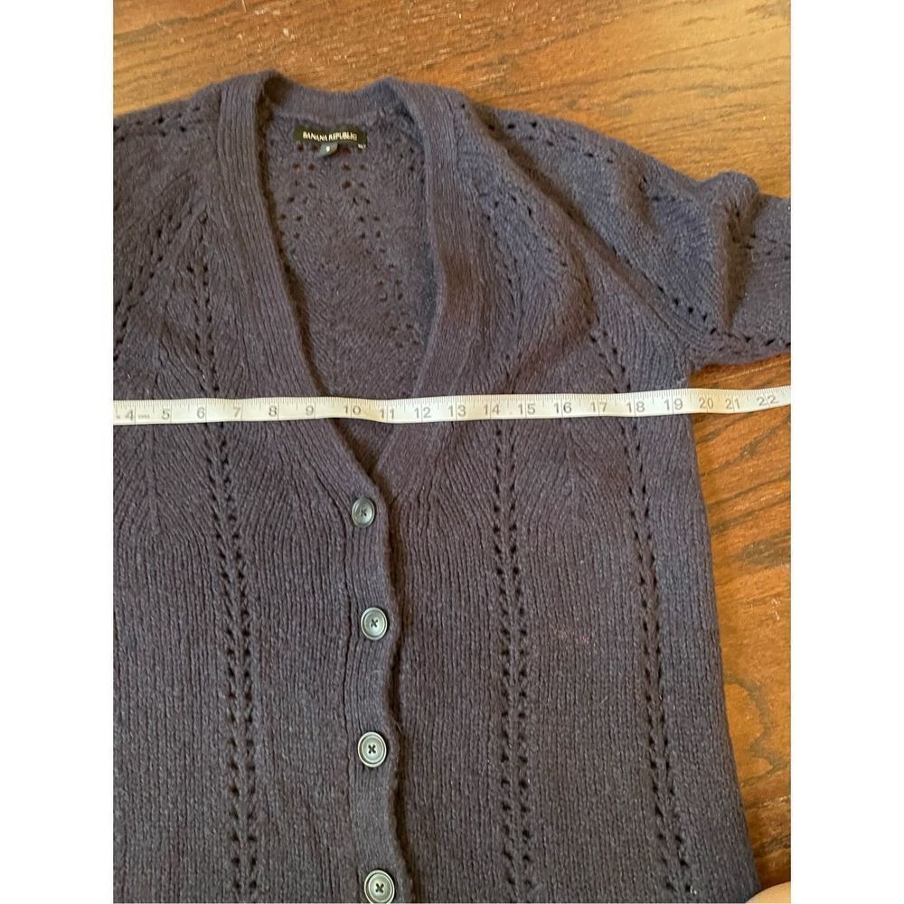 Banana republic merino wool navy tie sleeve cardigan small - Picture 4 of 6